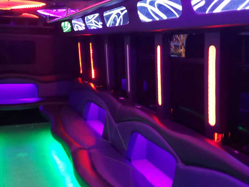 Party bus interior LED lighting