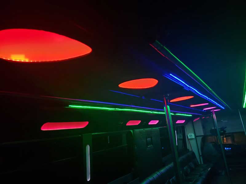 Party bus leather seating